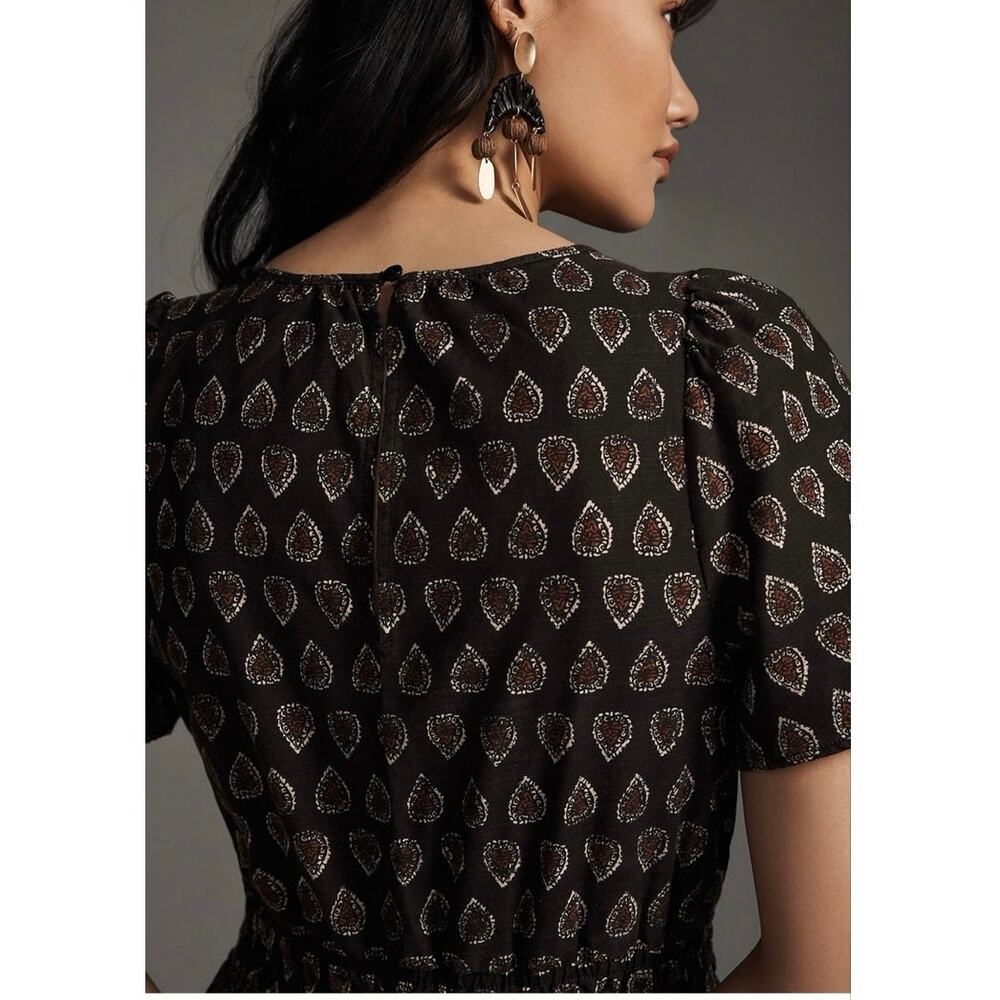 Anthropologie Somerset Wide Leg Jumpsuit Women’s Large Boho Black Paisley - Picture 3 of 14